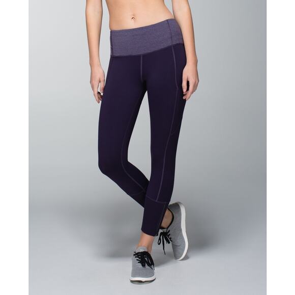 Lululemon Rebel Runner Ankle‎ Crop Plum Athleisure High Rise Pants Legging 6 - Picture 3 of 10